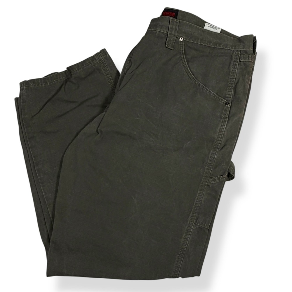 Wrangler Riggs Workwear Mens Carpenter Pants Olive Green Ripstop 40x30‎ Utility